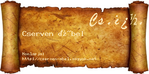 Cserven Ábel névjegykártya