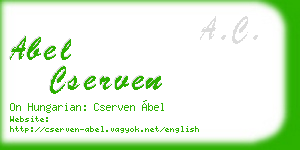 abel cserven business card